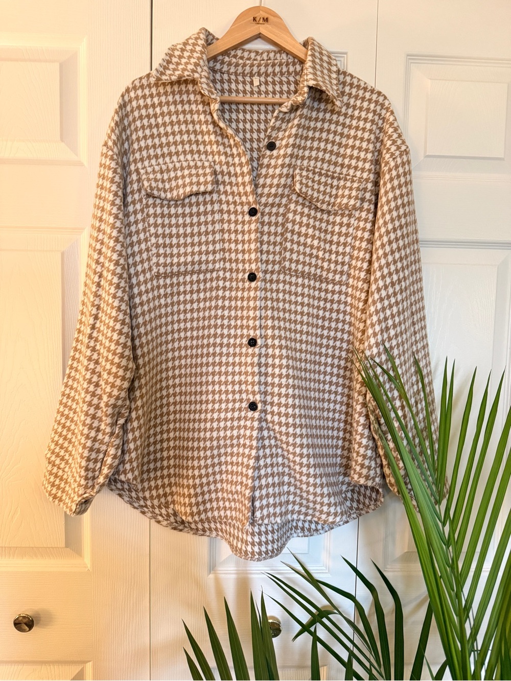 Oversized Houndstooth Shacket